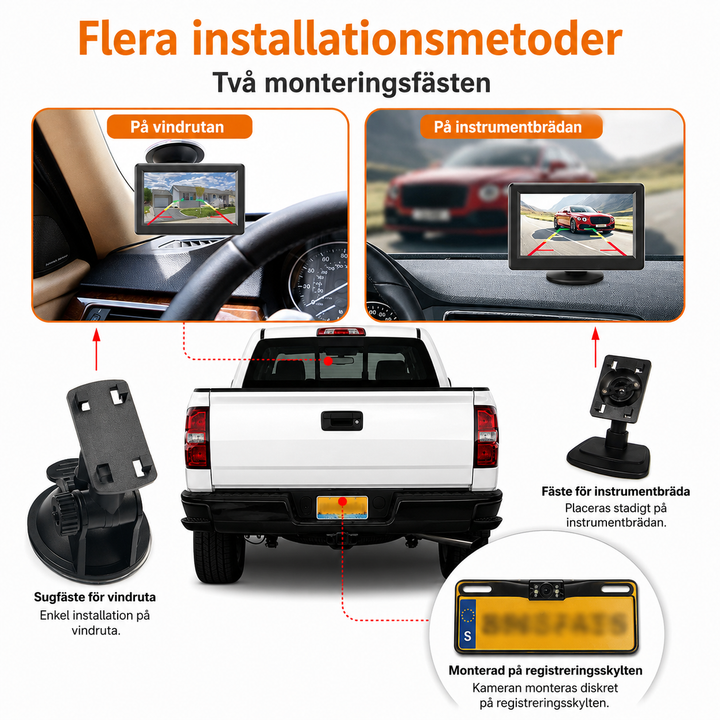 Draadloze Achteruitrijcamera | Nachtzicht 20m | Voor Auto & Camper