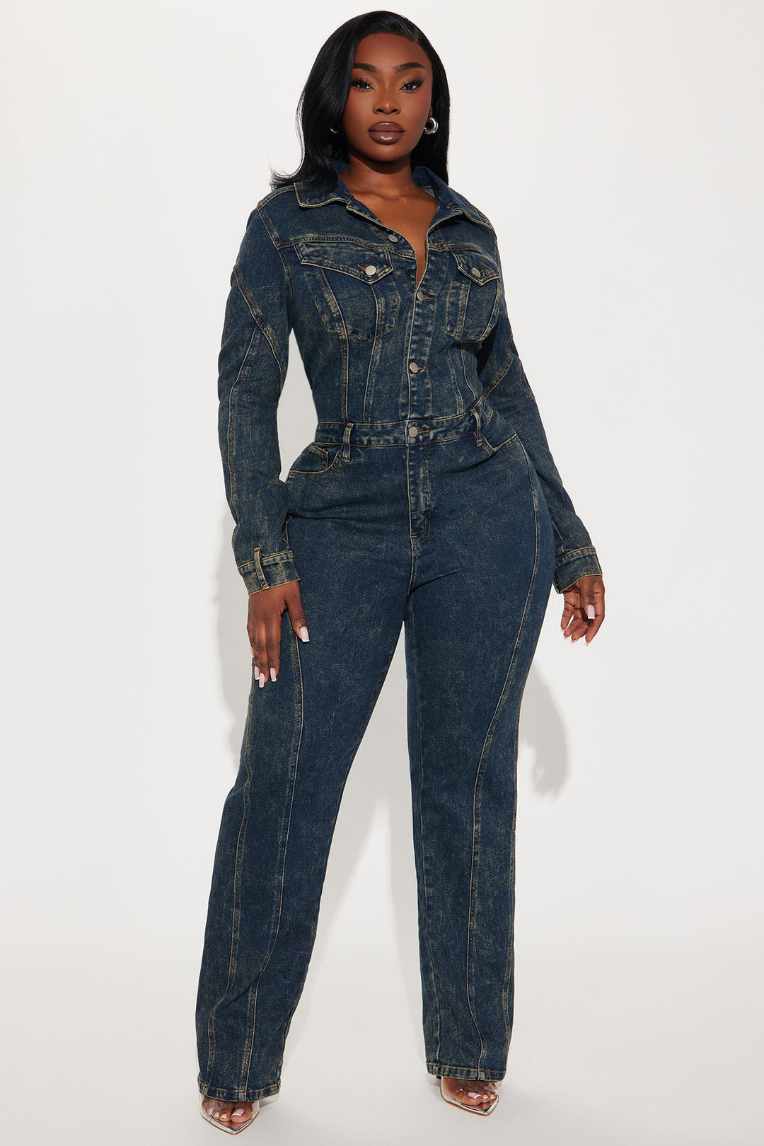 Denim Jumpsuit | Rechte Pijpen & Lange Mouwen - Comfort & Stijl