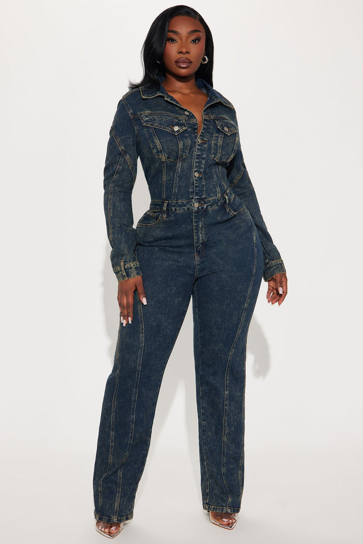 Denim Jumpsuit | Rechte Pijpen & Lange Mouwen - Comfort & Stijl
