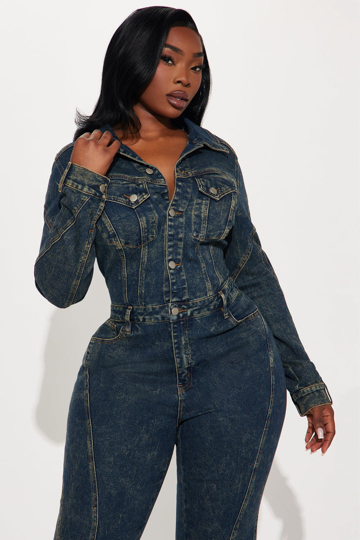 Denim Jumpsuit | Rechte Pijpen & Lange Mouwen - Comfort & Stijl