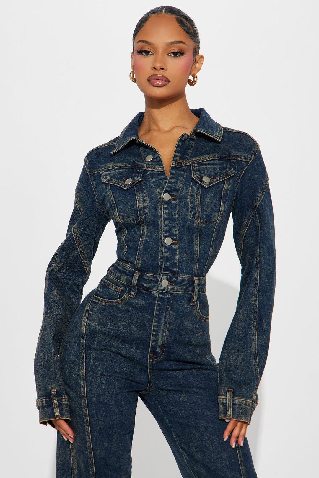 Denim Jumpsuit | Rechte Pijpen & Lange Mouwen - Comfort & Stijl
