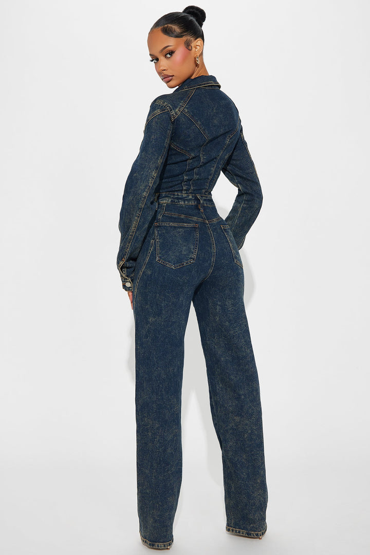 Denim Jumpsuit | Rechte Pijpen & Lange Mouwen - Comfort & Stijl