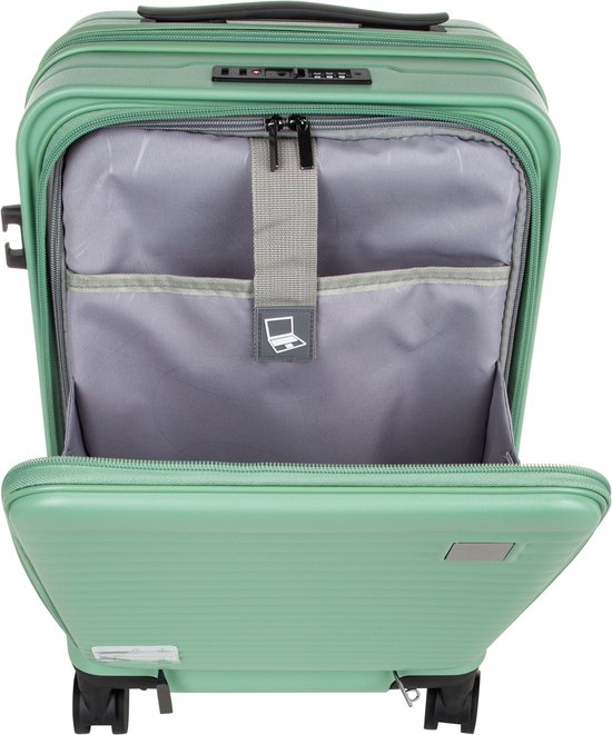 Lichtgewicht harde kofferset (2 stuks) met geïntegreerd laptopvak en uitbreidbaar volume voor al je reizen.
