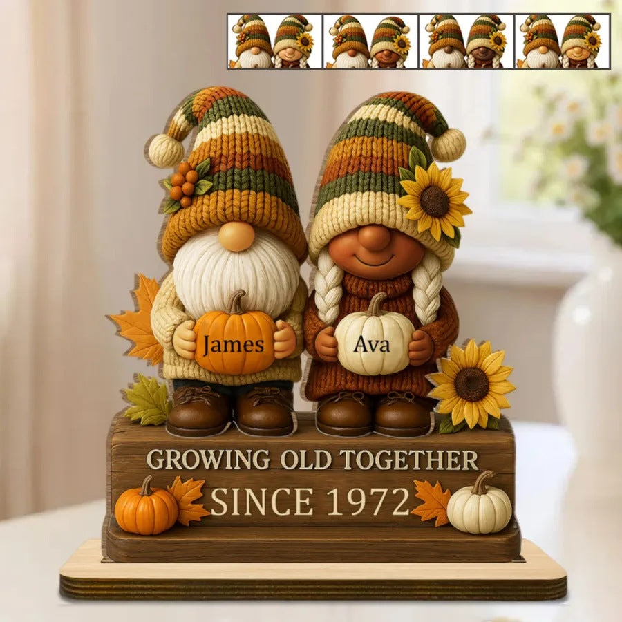 Gepersonaliseerde Herfst Plaque voor Koppels - Liefdevol Aandenken