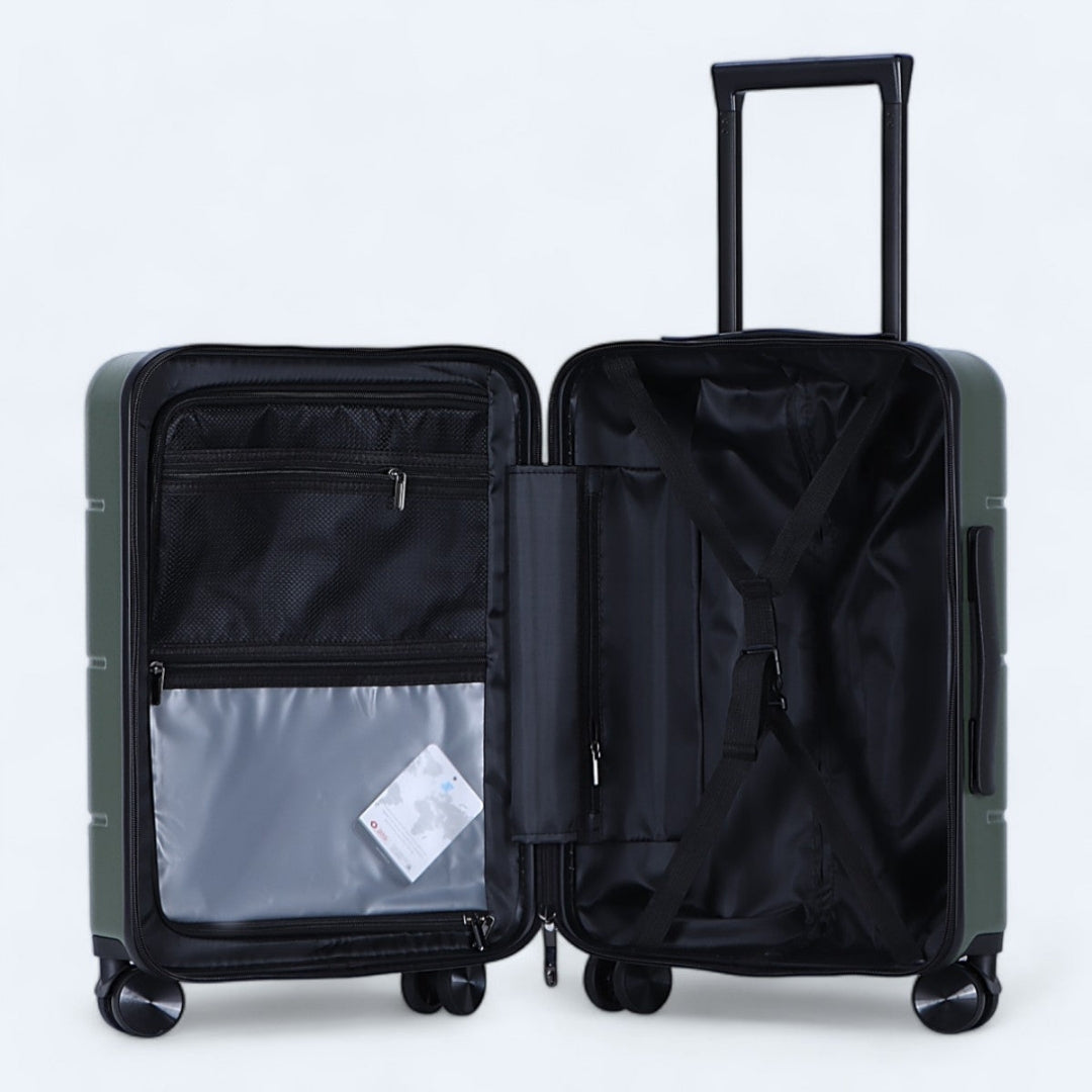 Harde bagageset Atlas Explorer, lichtgewicht en met handige indeling.