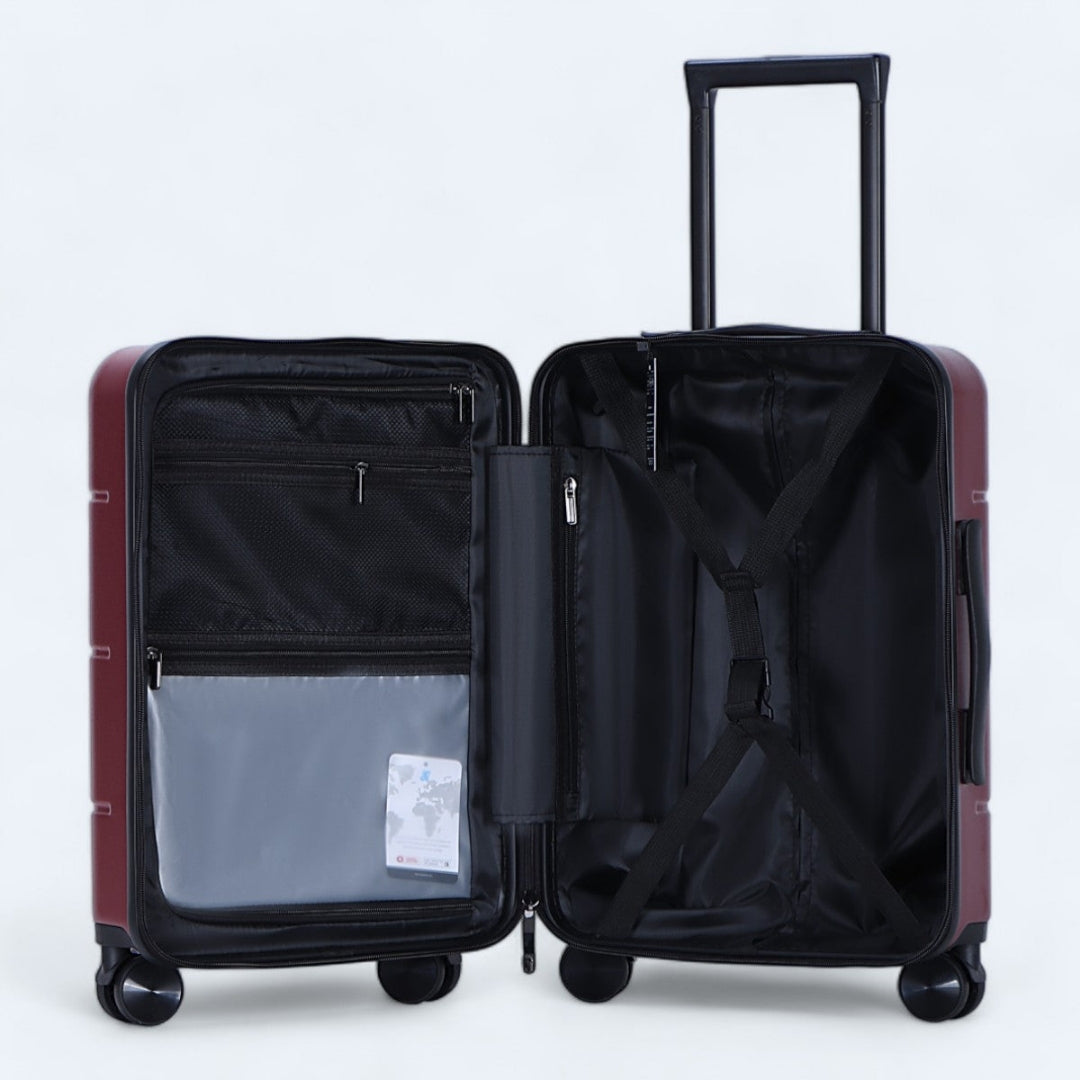 Robuuste 3-delige bagageset, hardcase, perfect voor avontuurlijke reizen.