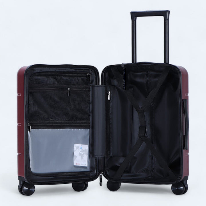 Robuuste 3-delige bagageset, hardcase, perfect voor avontuurlijke reizen.