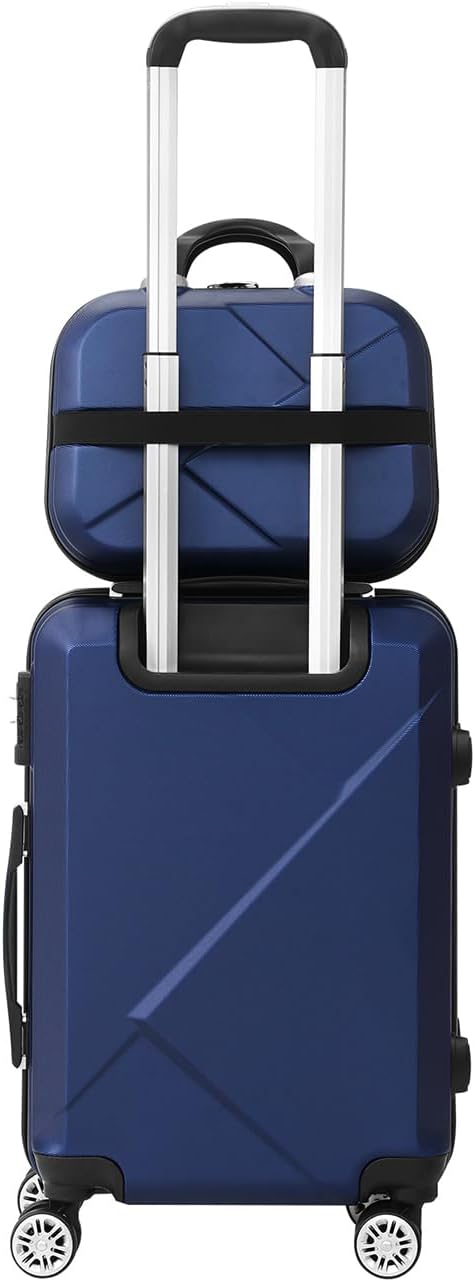 Zwarte hardshell kofferset met TSA-slot voor zorgeloze douanecontroles en bescherming.