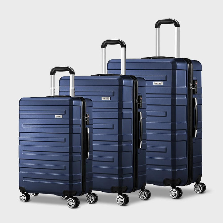 Soepele 3-delige hardshell kofferset met stille spinnerwielen en TSA-slot, ideaal voor lange reizen.