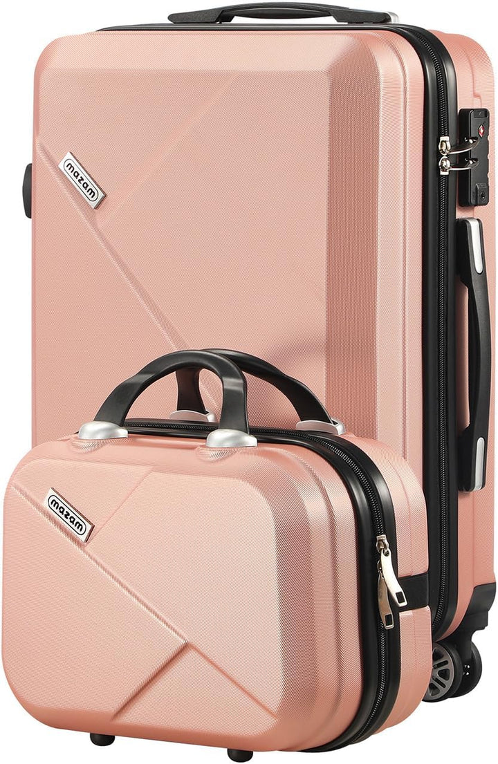 Zwarte hardshell spinner kofferset met georganiseerde binnenkant en TSA-slot voor efficiënt inpakken.