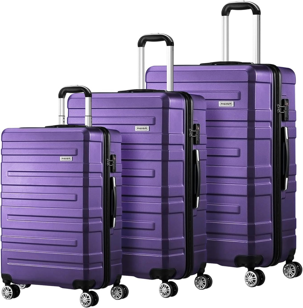 Complete zwarte hardshell kofferset met soepele spinnerwielen en geïntegreerd TSA-slot.