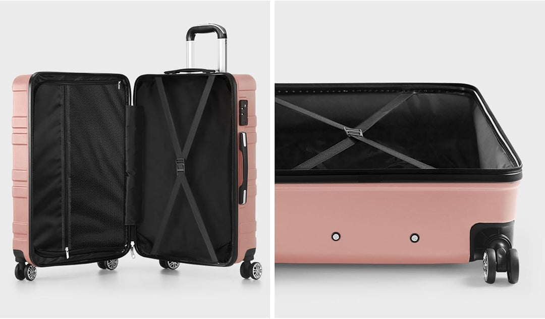 Duurzame 3-delige hardshell kofferset met krasbestendig oppervlak en TSA-slot.