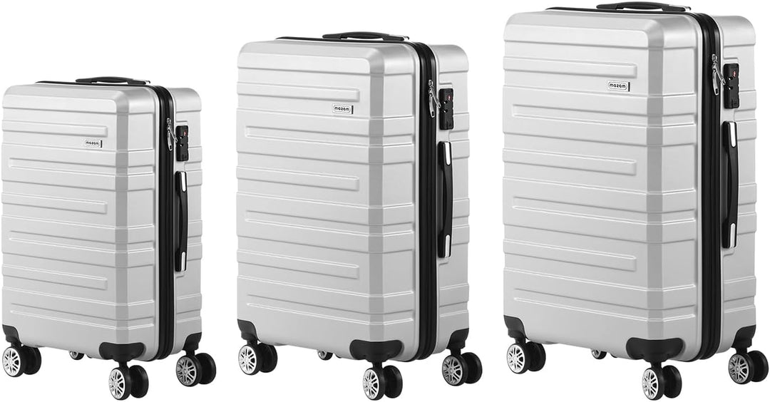 Hardshell kofferset (3-delig) met TSA-slot, perfect voor familiereizen dankzij verschillende maten.