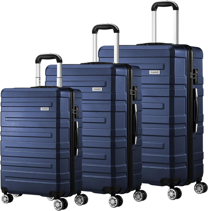 Moderne 3-delige hardshell spinner kofferset met TSA-slot en elegant design.