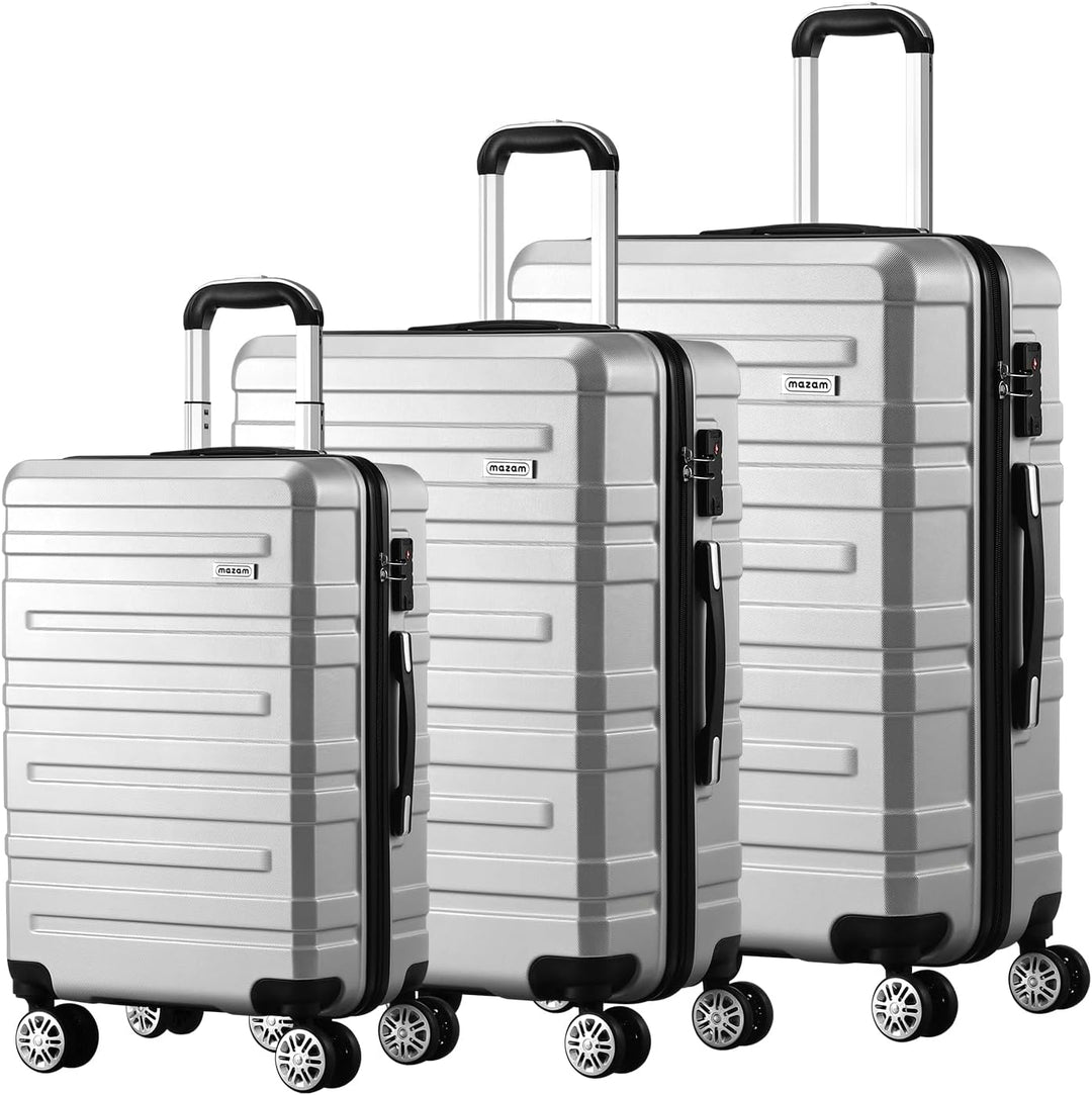 Rode hardshell reiskoffer set (3 stuks) met TSA-slot, geschikt voor alle soorten reizen.