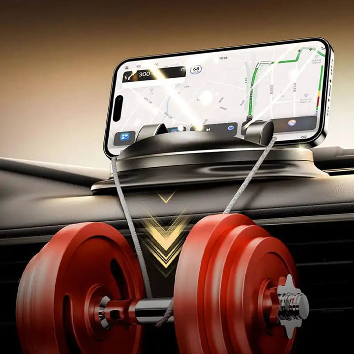 "360° draaibare telefoonhouder voor auto, met sterke grip en eenvoudige installatie, perfect voor elke smartphone"