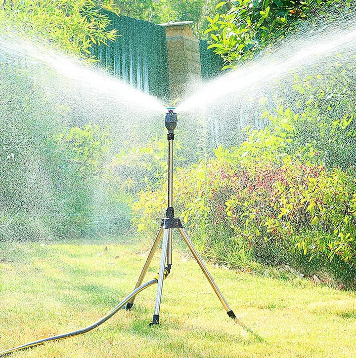 "360° tuinsproeier voor efficiënte irrigatie, groen plastic ontwerp, duurzaam en eenvoudig te installeren voor tuinonderhoud.