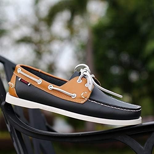 Leren heren bootschoenen, handgemaakt voor stijl en comfort, in diverse kleuren zoals bruin, rood, oranje, wit en groen.
