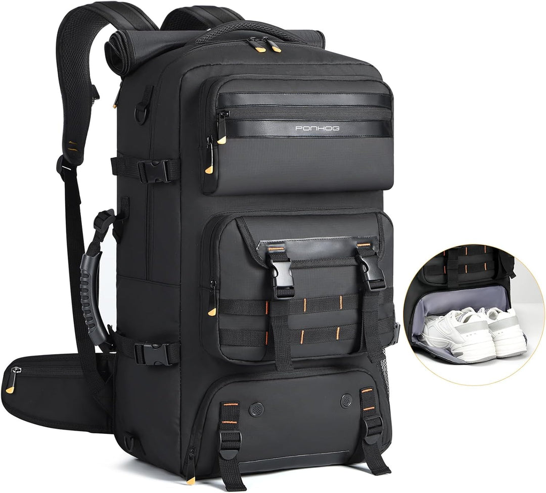 50L reisrugzak voor dames en heren, ideaal als handbagage voor het vliegtuig. Duurzame, uniseks backpack.