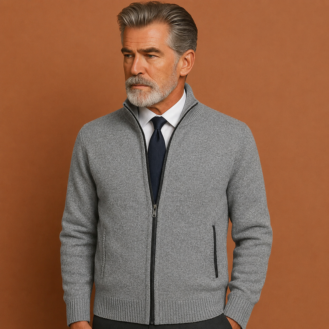 Heren Vest met Rits en Opstaande Kraag – Comfortabel & Stijlvol