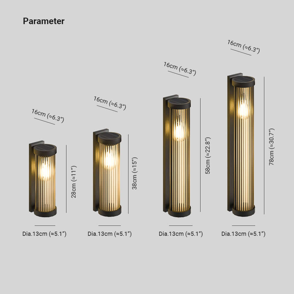 Moderne Buitenlamp Cilindrisch Metaal & Glas