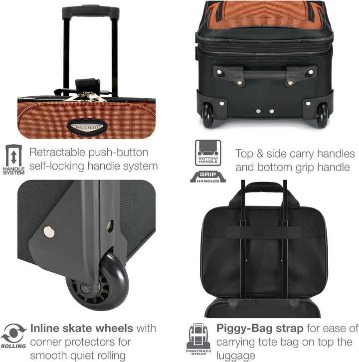 Compacte softshell reistas en koffer uit de 8-delige set. Duurzame reisbagage voor elke reis.