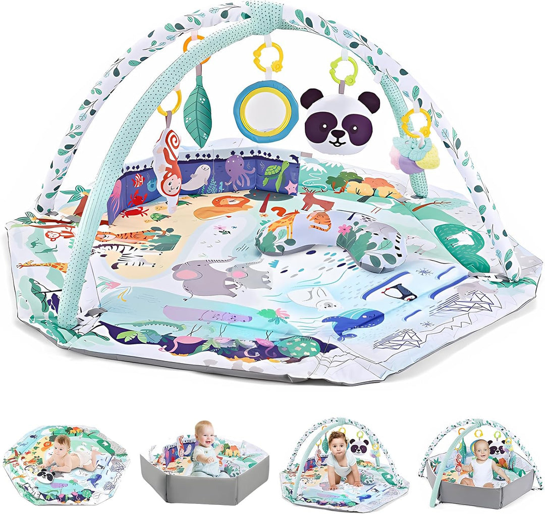 8-in-1 Baby Gym & Ballenbak | Wasbaar Speelkleed met Speeltjes