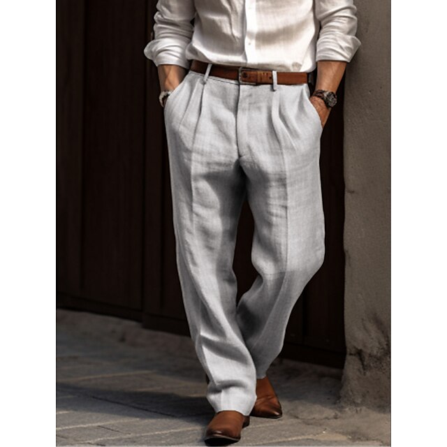 Ademende linnen herenbroek, comfortabel en ideaal voor lente- en zomermode. Perfect voor casual en nette stijl.