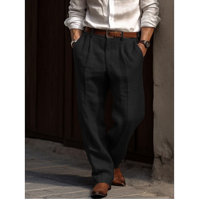 Casual heren linnen broek, ademend en lichtgewicht. De ideale keuze voor comfort op warme lentedagen en zomers.