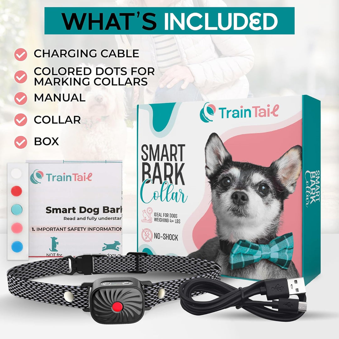 Gebruiksvriendelijke anti-blaf halsband voor kleine honden; verstelbare gevoeligheid voor training.