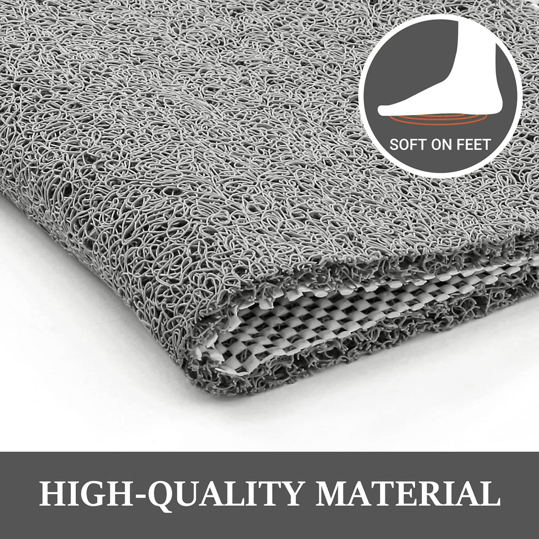 "Antislip douchemat in beige, bruin of grijs. PVC materiaal, 40x60 of 50x80 cm, veilig en comfortabel douchen."