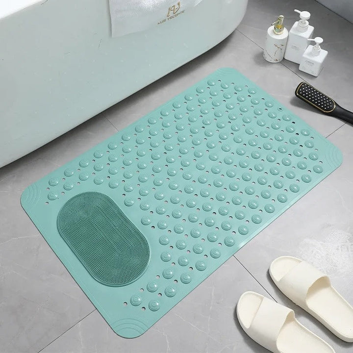 "Antislip douchemat met voetenscrub, biedt veiligheid en comfort, grijs, PVC, ideaal voor elke badkamerstijl en doucheroutine