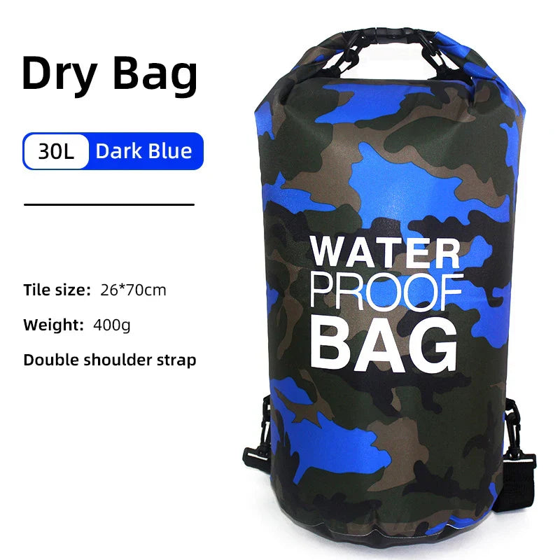 Stevige waterdichte rugzak voor outdoor activiteiten zoals wandelen, met praktische nat/droog zones.