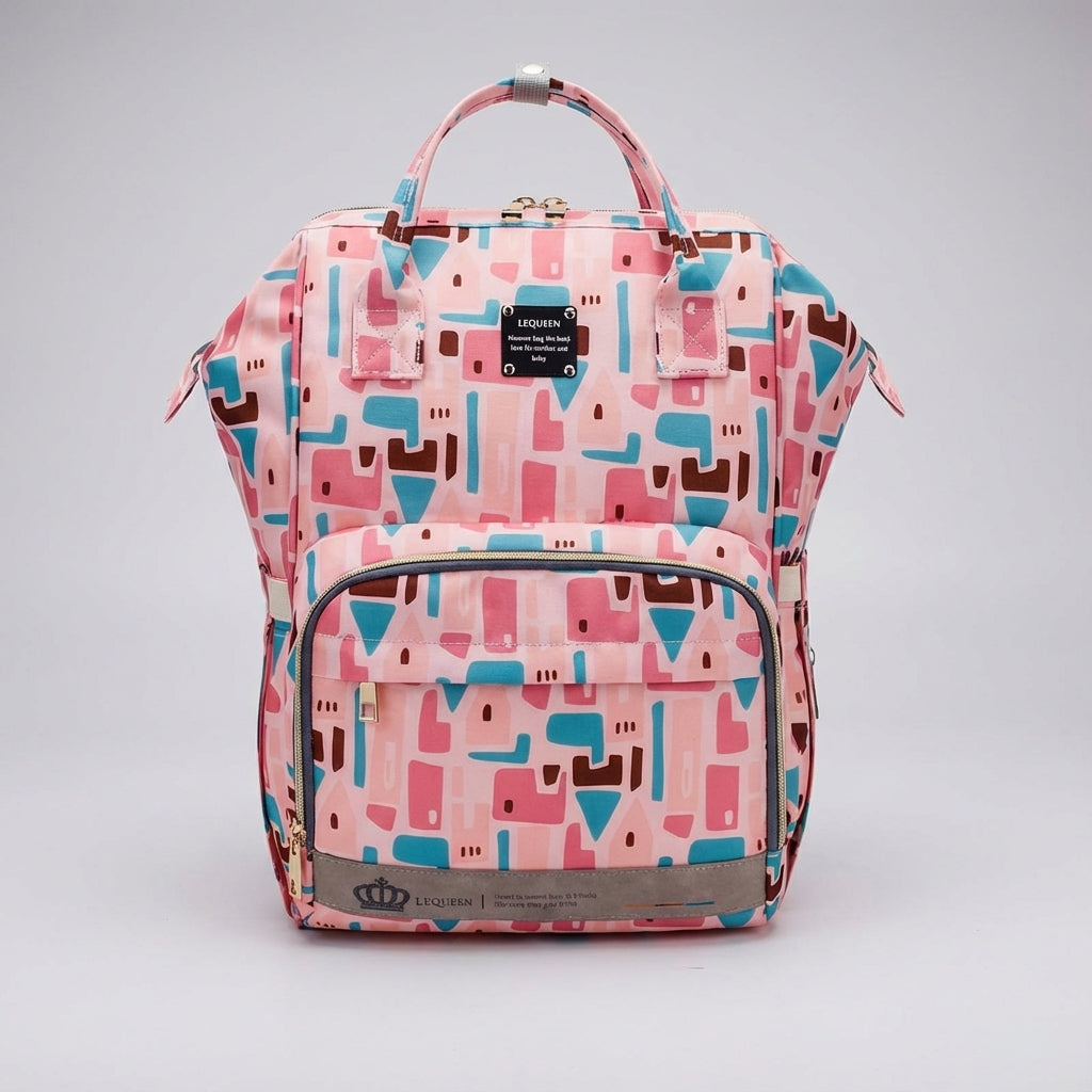 Binnenkant van de Babyluxe luiertas met slimme vakken. Efficiënte organizer voor alle babybenodigdheden en accessoires.