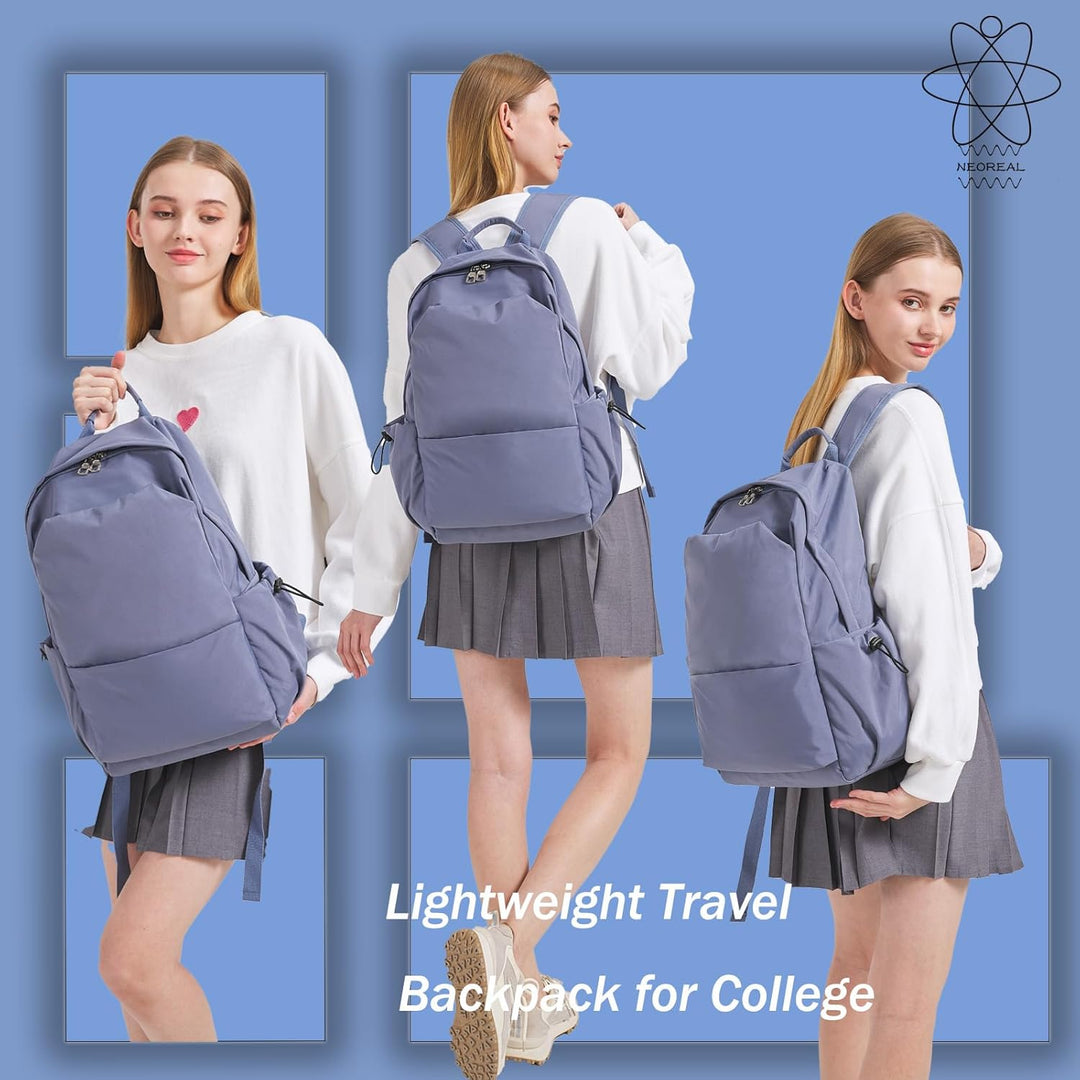 Veelzijdige grijze reisrugzak, unisex, waterbestendig, ideaal voor stedentrips met laptop & georganiseerde items.