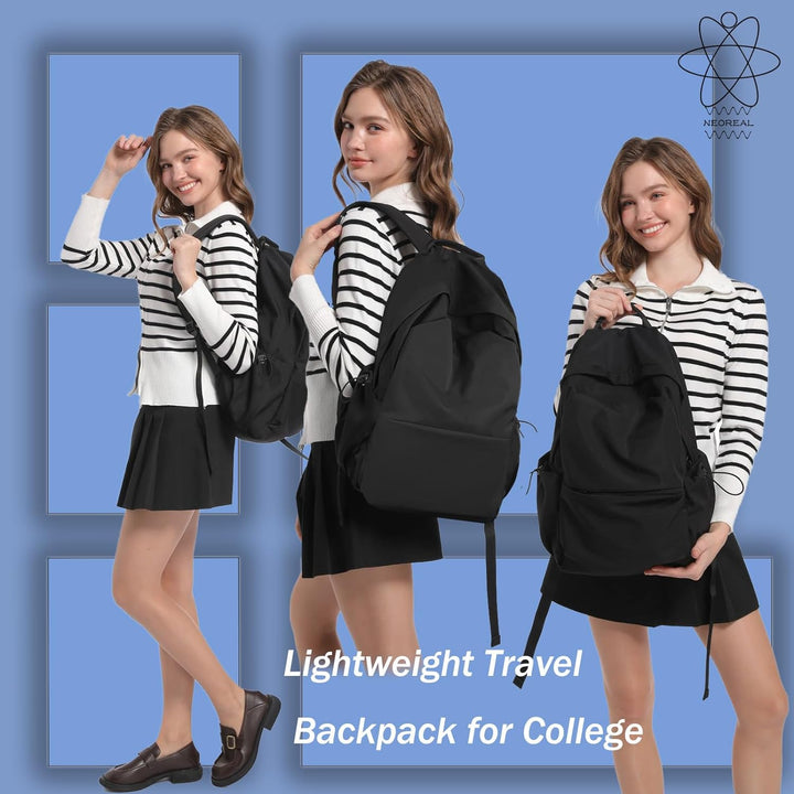 Functionele beige schooltas, waterbestendig, georganiseerd en lichtgewicht, voor studenten.