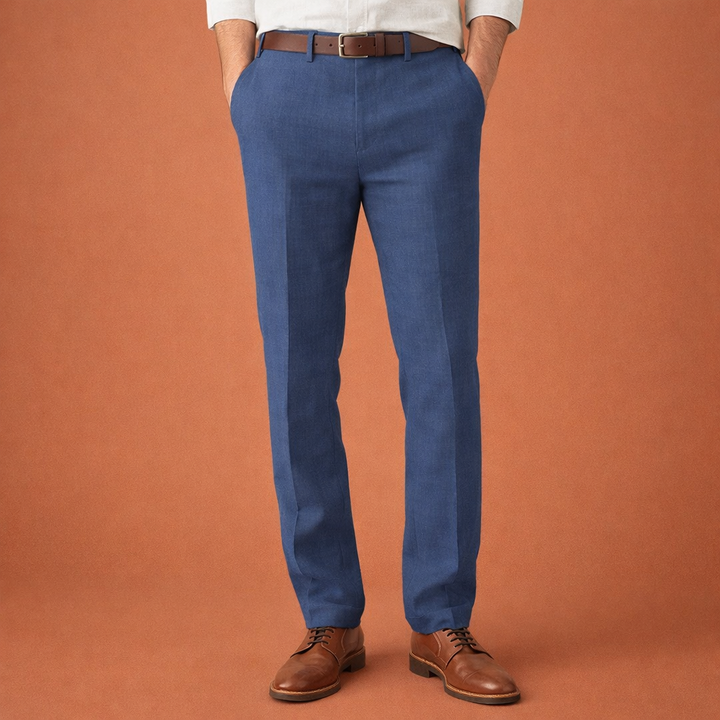 Grijze moderne slim fit herenbroek, stijlvol en comfortabel voor elke dag; met functionele ritssluiting en zijzakken.
