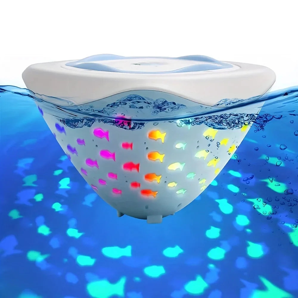 Betoverende Aqua Party Light™ met visvormige lichtprojecties voor magische bad- en zwembadervaring
