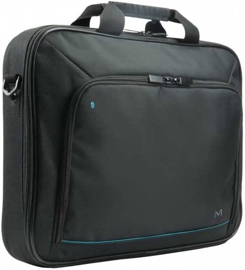 Stevige blauwe laptoptas met clamshell design voor optimale bescherming van 14-15,6 inch notebooks.
