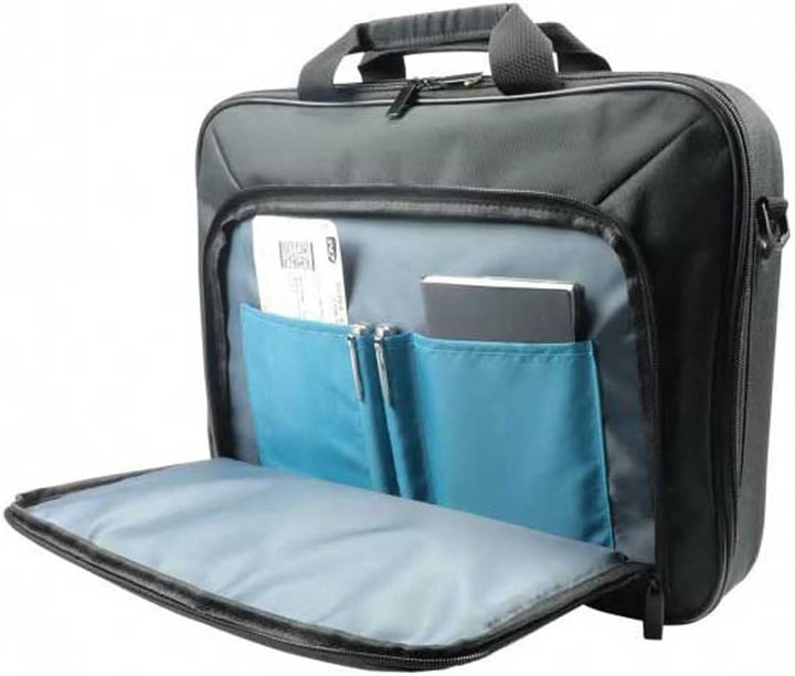 Duurzame blauwe computertas, clamshell stijl, voor 14-15,6 inch apparaten, perfect als werktas.