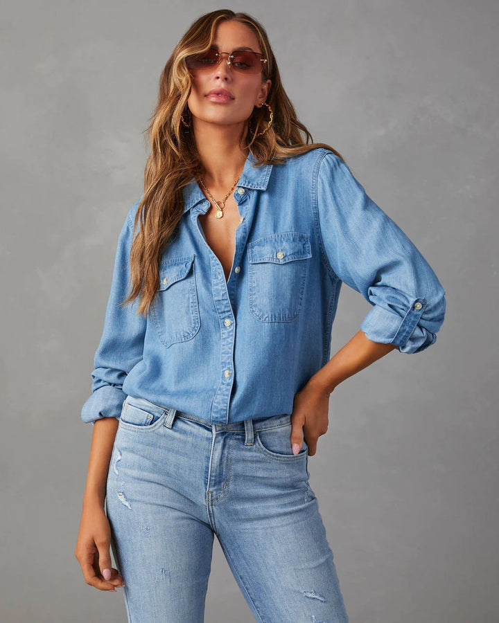 Blouse met knoopsluiting, lange mouwen, katoenmix; stijlvol en modern ontwerp, perfect voor casual en smart-casual stijlen.