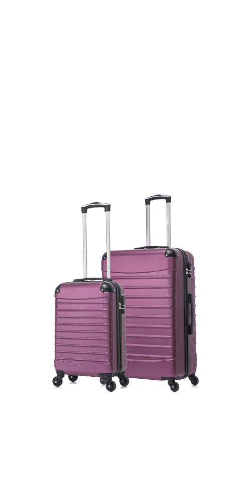 Bordeaux rode 2-delige hardshell kofferset met 4 zwenkwielen. Ideaal voor duurzaam reizen.