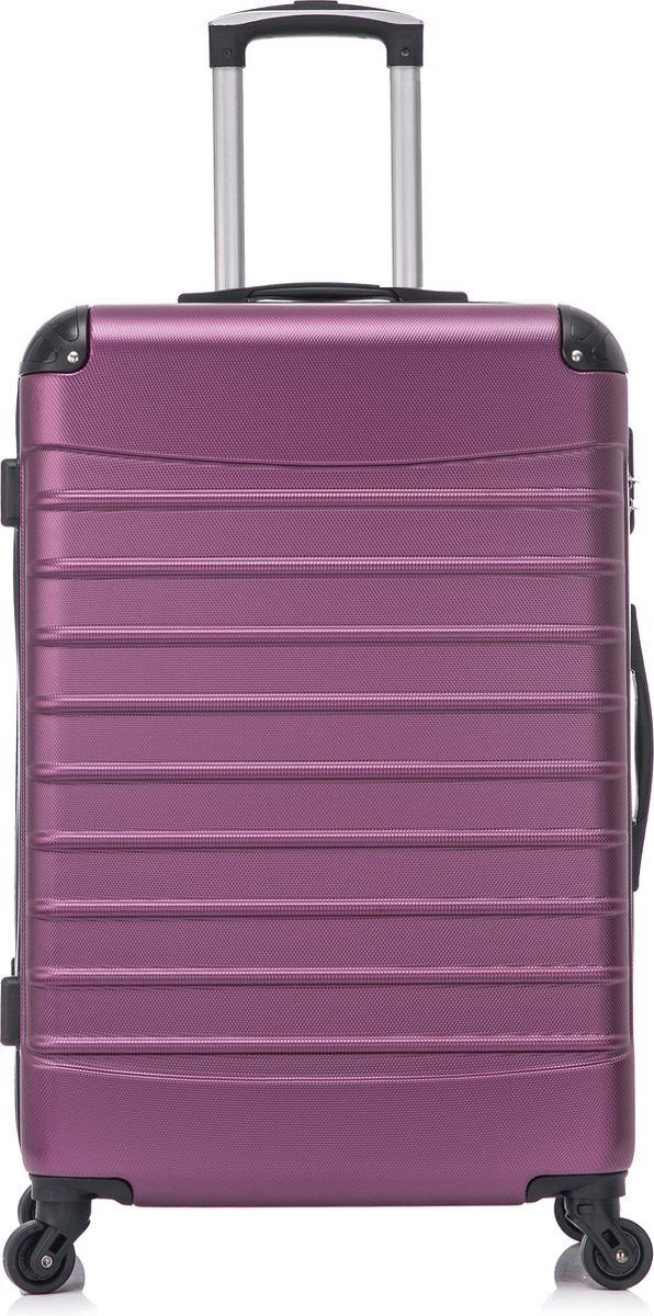 Grote en medium bordeaux rode hardshell koffer voor duurzaam en comfortabel reizen.