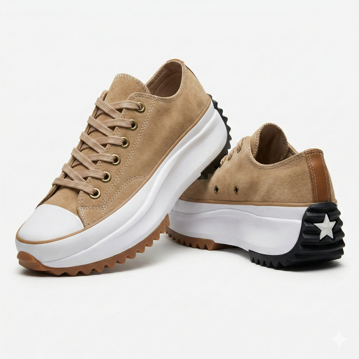 Bruine dames sneakers Ladia met voetboogondersteuning en dempende zool voor dagelijks comfort bij hielspoor.