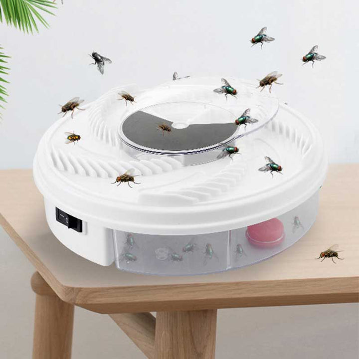 BuzzTrap elektrische vliegenvanger met draaisysteem, vangt stil vliegen, muggen en fruitvliegjes binnenshuis. USB.