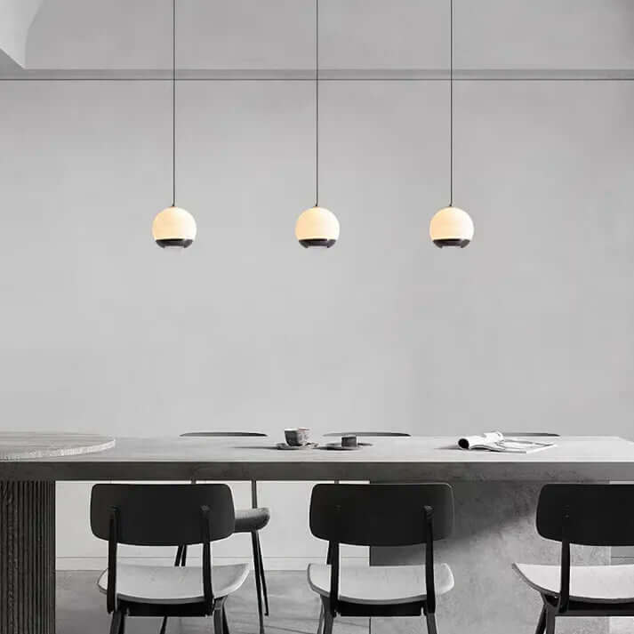 Hanglamp - Albast Glas Bol met Marmeren Voet
