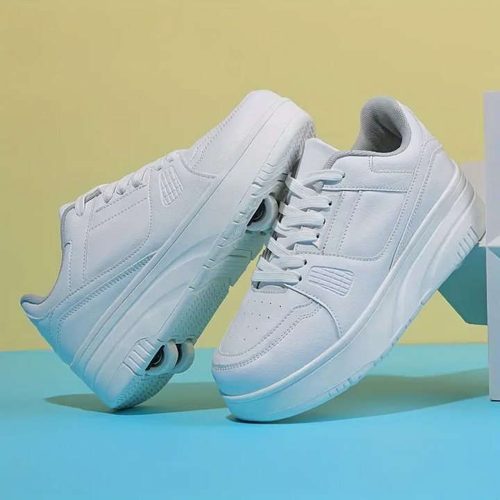 "Casual rollersportschoenen Donny met afneembare wieltjes, kleurrijk en flexibel ontwerp, ideaal voor kinderen."