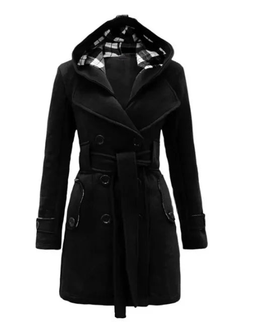 Gedetailleerde look van de getailleerde dames trenchcoat met riem.