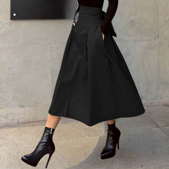 Chique damesrok met hoge taille, perfect voor een elegante look op kantoor of casual gelegenheden. Comfortabel en stijlvol.
