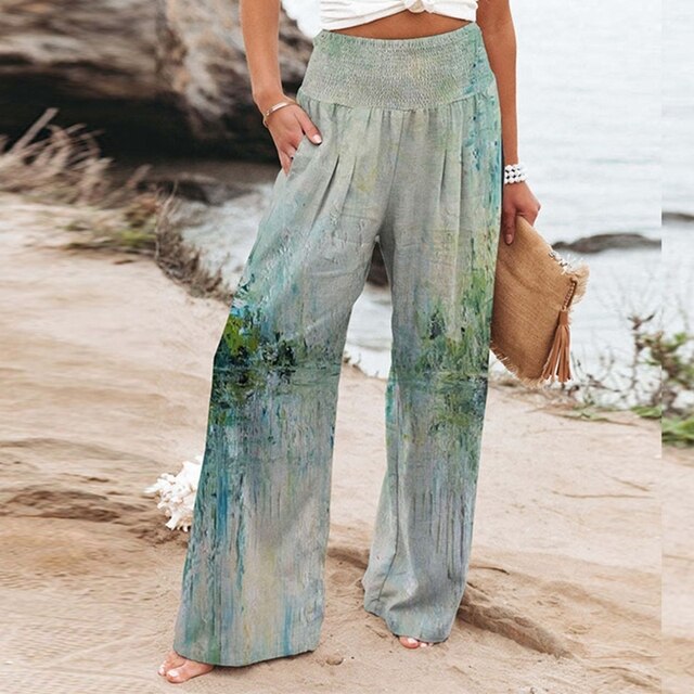 Veelkleurige dames broek met moderne pasvorm, comfortabel en chique. Geschikt voor zowel casual als zakelijke outfits.